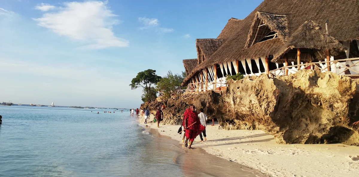 White sand and turquoise water at Nungwi Beach, Zanzibar